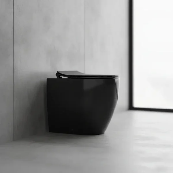 AXA podna WC šolja Glomp CRNA RimLess sa Soft Close WC daskom