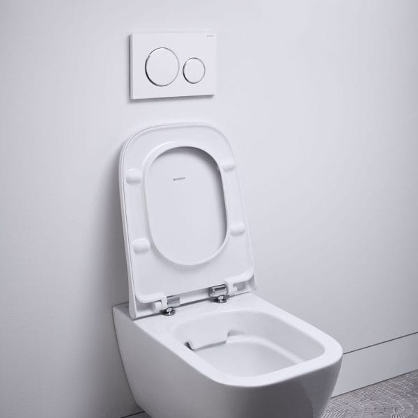 GEBERIT WC šolja konzolna Smyle Square Rimfree sa Soft Close WC daskom