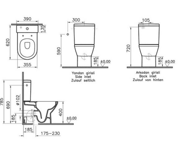 VitrA Monoblok WC šolja INTEGRA RimEX sa Soft Close WC daskom
