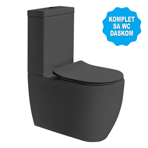 AXA Glomp Monoblok WC šolja - CRNA Mat
