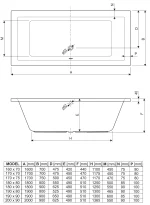 Aquaestil Kada za kupatilo PLANE 160×70 Ugradna Aquaestil Kada za kupatilo PLANE 160×70 Ugradna