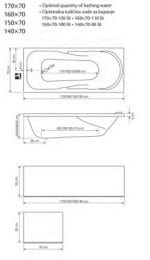 Kada za kupatilo 140x70 NORMA Lux