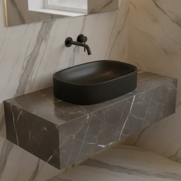 AXA Nadgradni Lavabo Wild Crni Mat 60x40