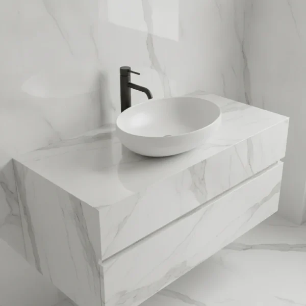 AXA Nadgradni ovalni Lavabo Decus 50x35 - Beli Mat