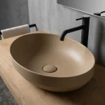 AXA Nadgradni ovalni Lavabo Decus Bež Mat 50x35 AXA Nadgradni ovalni Lavabo Decus Bež Mat 50x35