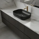 AXA Nadgradni četvrtasti Lavabo Decus 50×35 – Crni Mat AXA Nadgradni četvrtasti Lavabo Decus 50×35 – Crni Mat