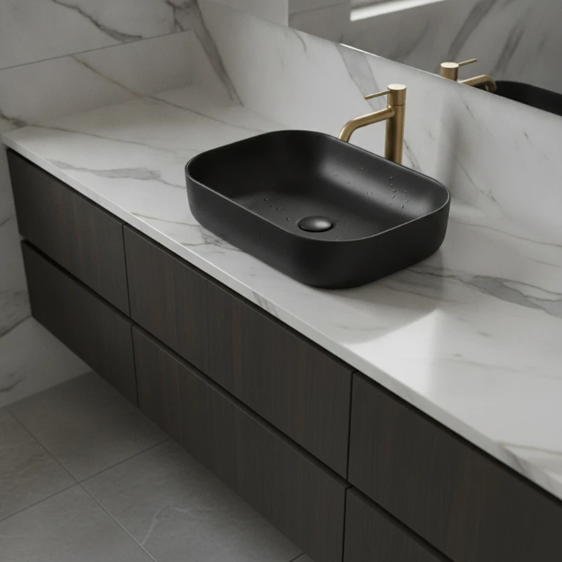 AXA Nadgradni četvrtasti Lavabo Decus 50×35 – Crni Mat AXA Nadgradni četvrtasti Lavabo Decus 50×35 – Crni Mat