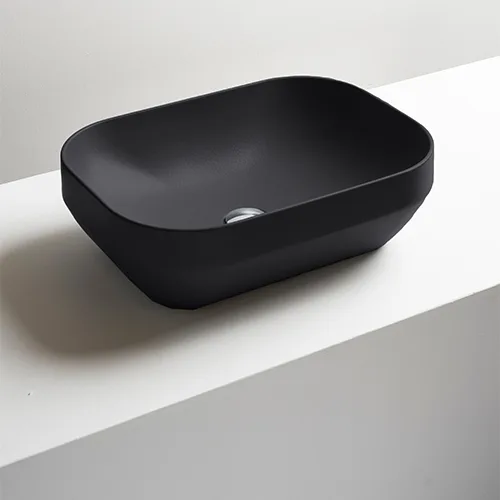 AXA Nadgradni četvrtasti Lavabo Decus 50×35 – Crni Mat