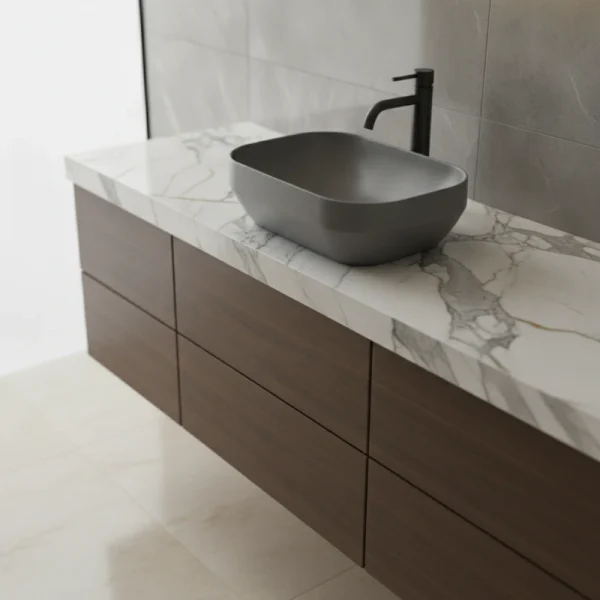 AXA Nadgradni četvrtasti Lavabo Decus 50×35 – Sivi Mat