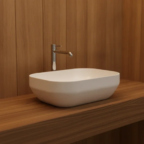 AXA Nadgradni četvrtasti Lavabo Decus 60x35 - Beli Mat