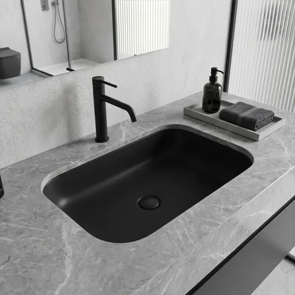 AXA Podgradni Lavabo Ciotola Crni Mat 66x40