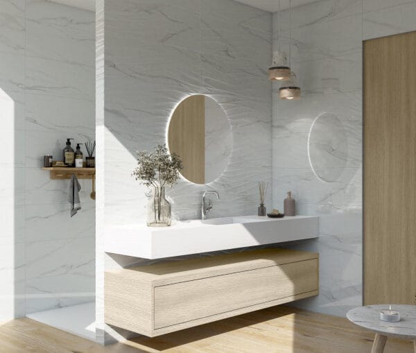 Pločice imitacija mermera Calacata White Brillo 30x90 - SJAJ