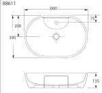 EGE nadgradni lavabo Knidos Antracit Mat 60×40