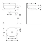 GEBERIT Nadgradni Lavabo VariForm Elipsasti 55x40 cm GEBERIT Nadgradni Lavabo VariForm Elipsasti 55x40 cm