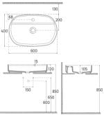 Isvea Nadgradni Lavabo Infinity 60x40 Isvea Nadgradni Lavabo Infinity 60x40