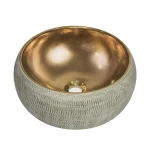 Nadgradni Lavabo MalaGold fi 41 cm Bež-Zlatni
