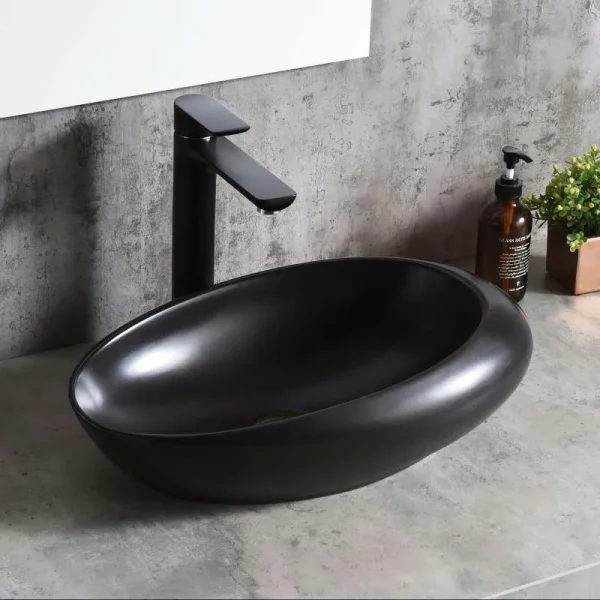 EGE Nadgradni Lavabo SalaBlack 48x31 Crni Mat -30%