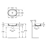 Roca nadgradni lavabo Gap 55x39