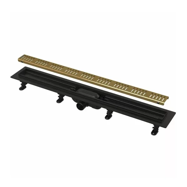 Zlatna Tuš Kanalica ALCA APZ10-550 BLACK BRASS – KOMPLET
