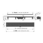 Crna Tuš Kanalica ALCA APZ10-550 BLACK - KOMPLET