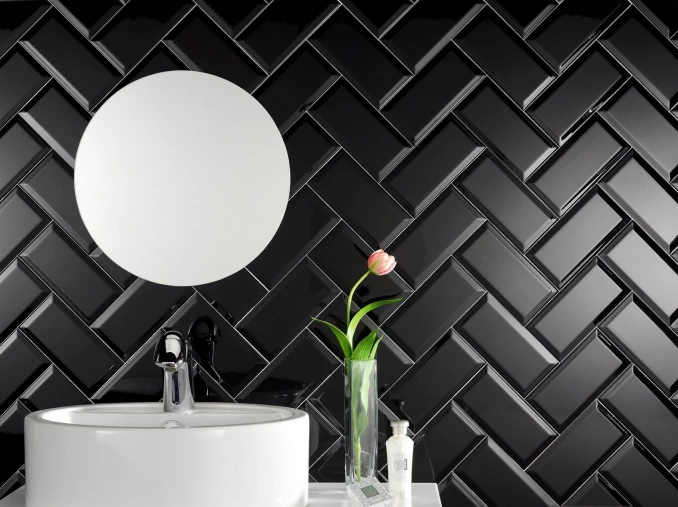 Metro pločice NEGRO Biselado Matte 10x20 - MAT Metro pločice NEGRO Biselado Matte 10x20 - MAT
