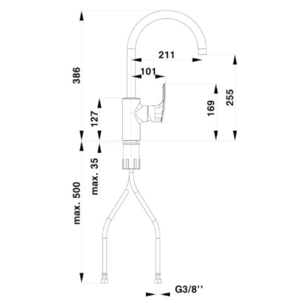Crna baterija za sudoperu ELITE Black e20