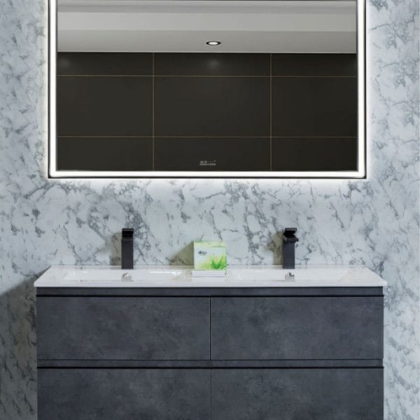 LED Ogledalo za Kupatilo FRAME Black 100x70 cm