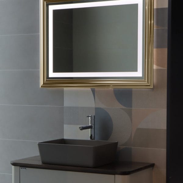 LED Ogledalo za Kupatilo FRAME Gold 100x76 cm