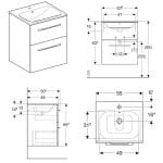 GEBERIT Lavabo sa Ormarićem SELNOVA Square 55×48 BELI GEBERIT Lavabo sa Ormarićem SELNOVA Square 55×48 BELI