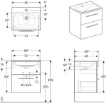 GEBERIT Lavabo sa Ormarićem SELNOVA Square 60×48 BELI GEBERIT Lavabo sa Ormarićem SELNOVA Square 60×48 BELI