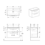 GEBERIT Lavabo sa Ormarićem SELNOVA Square 80x50 BELI GEBERIT Lavabo sa Ormarićem SELNOVA Square 80x50 BELI