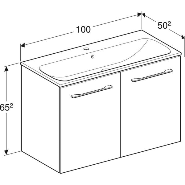 Lavabo sa ormarićem SELNOVA SQ Lava Siva 100x48 cm Vrata