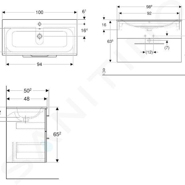 Lavabo sa ormarićem SELNOVA SQ Orah svetli 100x48 cm Fioke
