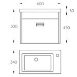 Lavabo sa ormarićem ISIK White 60x34 cm