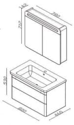 Lavabo sa Ormarićem EFES White 80x46 cm