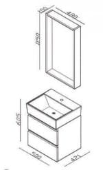 Lavabo sa Ormarićem PLAZA Oak 50x42 cm