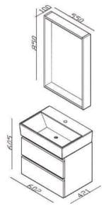 Lavabo sa Ormarićem PLAZA Navarro 60x42 cm