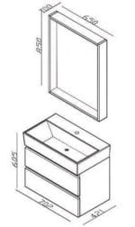 Lavabo sa Ormarićem PLAZA Legnano 70x42 cm