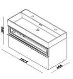 Lavabo sa Ormarićem SHARP 100x46 cm