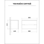 Lavabo sa Ormarićem TIJANA White 90x45 cm
