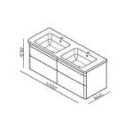 Dupli lavabo sa ormarićem EFES White 120x46 cm Dupli lavabo sa ormarićem EFES White 120x46 cm