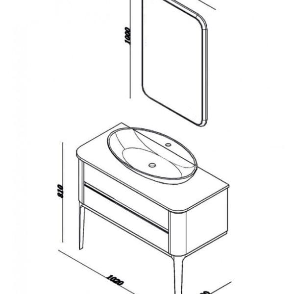 Lavabo sa ormarićem LA VIE 100x48 cm
