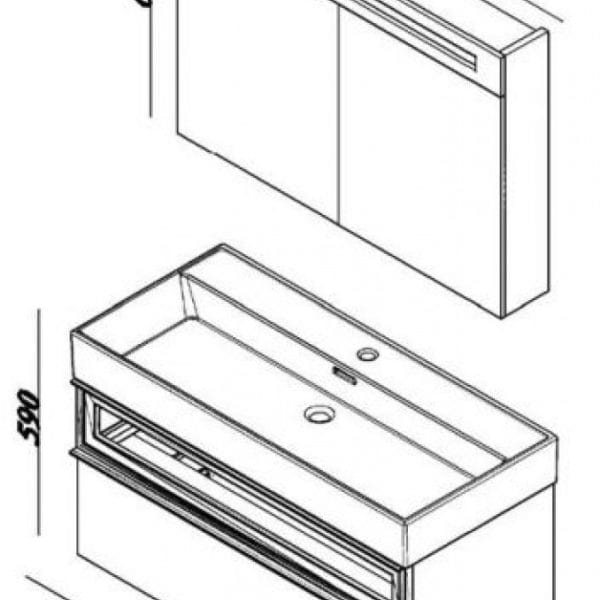 Lavabo sa ormarićem SHARP 100x46 cm