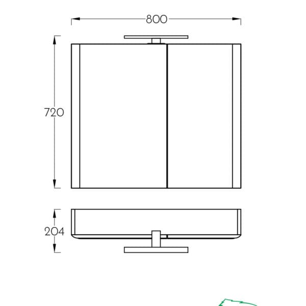 Ogledalo sa ormarićem Luxor Art 80 Beli