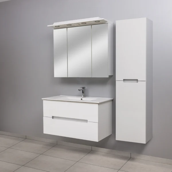 Ogledalo sa Ormarićem i rasvetom TIJANA White 90 cm