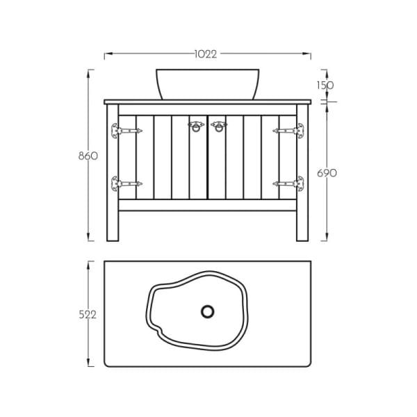 Lavabo sa ormarićem PARADISO 102x52 cm