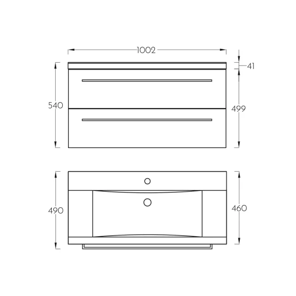 Lavabo sa ormarićem SIGMA 100x46 cm