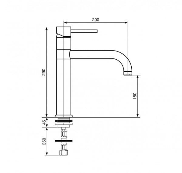 Baterija za lavabo PIPER - srednja visina