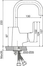 Visoka baterija za lavabo PRIMA sa pomičnom lulom Visoka baterija za lavabo PRIMA sa pomičnom lulom