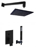 Crna Ugradna baterija za tuš kadu TILT sa prebacivačem